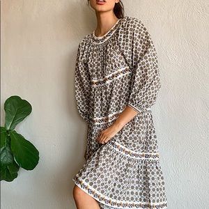 Tory Burch Printed Puffed Sleeve Dress NWT